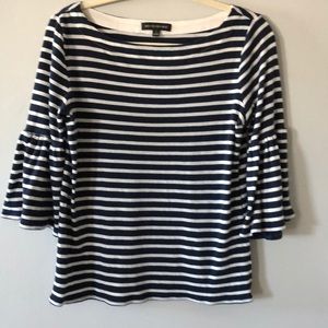 Banana republic navy blue & white stripe shirt